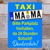 Taxi Mama Metallschild XXL in 28x38 cm in Blau-Gelb zum Produktbild-Vorschau 7