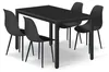 Stół prostokątny 60x120 cm czarny + 4 krzesła czarne Podgląd zdjęcia produktu 1