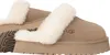 A close-up side view of a tan Ugg slipper with cream-colored fur trim. Produktbild-Vorschau