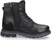 A black leather boot with laces and a side zipper, shown from the side. Anteprima dell’immagine prodotto