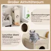 COSTWAY 4-stöckige Katzentonne, Kratzbaum mit Kratzbrett, 3 Produktbild-Vorschau 6