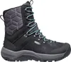 A single black winter boot with teal laces is shown against a white background. Produktbild-Vorschau