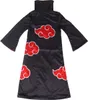 A black robe with red cloud patterns, laid flat on a white background. Produktbild-Vorschau