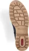 The image shows the sole of a blue boot with a brown lug sole and a red Rieker logo. Produktbild-Vorschau
