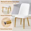 2er-Set Esszimmerstühle, weißes Kunstleder, goldene Produktbild-Vorschau 5