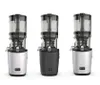 Three Kuvings slow juicers in different colors (silver, black, silver) are displayed against a white background. Produktbild-Vorschau