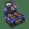 A display box of Star Wars Unlimited Shadows of the Galaxy booster packs. Produktbild-Vorschau