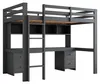 Lit mezzanine 90 x 200 cm en pin pour enfants, avec bureau Voir les images du produit 9