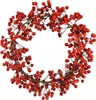 Weihnachtskranz Künstliche Rote Beeren Dekokranz Festliche Produktbild-Vorschau 1
