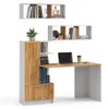 bureauset Vicco Tomy Wit/Goudkleurig Eiken 150 x 59 cm Set Productafbeelding-voorbeeld 5