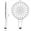 Technical drawing of a shower head with dimensions. Podgląd zdjęcia produktu