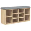 A shoe bench with multiple storage compartments and a padded seat. Anteprima dell’immagine prodotto