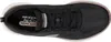 Top-down view of a black Skechers sneaker with rose gold accents. Voir les images du produit