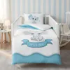 Baumwollbettwäsche 100x135 + 40x60 Elefant blau Produktbild-Vorschau 3