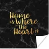 MuchoWow® Poster Zitat - Zuhause - Herz - Gold 50x50 cm - Produktbild-Vorschau 1