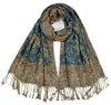 Szal Pashmina - Dwustronny wzór paisley - Zielony Podgląd zdjęcia produktu 2