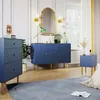 Granatowa komoda z regulowaną półką, 2 drzwiczkami i 3 Podgląd zdjęcia produktu 6