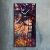 Wohnzimmer-Bild Leinwand Uhr Quarz 30x60 Herbstliche Wald Produktbild-Vorschau 2