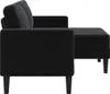 vidaXL 2-Sitzer-Sofa mit Chaiselongue L-förmig Schwarz 125 Produktbild-Vorschau 4