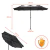 A diagram showing the dimensions and features of a large outdoor umbrella. Produktbild-Vorschau