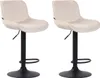 2er Set Barhocker Lentini Samt schwarz creme Produktbild-Vorschau 1