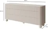 A product shot of a dresser with dimensions indicated. Voir les images du produit