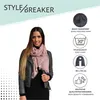 styleBREAKER Schal mit Feder Print im Boho Style, Fransen Produktbild-Vorschau 2