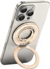 A close-up, angled view of a smartphone with a magnetic ring holder attached to its back. Podgląd zdjęcia produktu