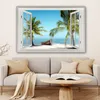 Leinwand Bilder 120x80 cm - Fensterblick - Palme - Boot - Produktbild-Vorschau 6