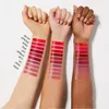 Three arms with lipstick swatches applied to them, showing different shades and their names. Podgląd zdjęcia produktu