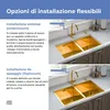 ANW HOME Lavello da cucina, lavello da incasso a doppia Anteprima dell’immagine prodotto 5