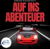 A red race car bed is shown on a road with text overlays. Produktbild-Vorschau