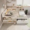 Bed 140x190, met opbergruimte, leeslamp, van hout, USB Productafbeelding-voorbeeld 11