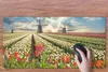 MuchoWow® Schreibtischunterlage Windmühle - Tulpen - Himmel Produktbild-Vorschau 3