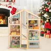 COSTWAY4 Etagen Puppenhaus Holz, Traumvilla mit 24 Produktbild-Vorschau 2