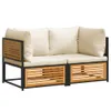 vidaXL 2-tlg. Garten-Sofa-Set mit Kissen Massivholz Akazie Produktbild-Vorschau 1