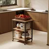 Mobiler Schrank auf Rollen, hellbraun, Küchenwagen, 60 cm Produktbild-Vorschau 2