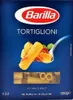 A box of Barilla Tortiglioni pasta with an image of the pasta on a spoon. Podgląd zdjęcia produktu
