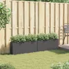 vidaXL Bac à plantes avec 2 pots 2 pots noir 90x20x40 cm Voir les images du produit 3