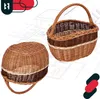 Two wicker baskets are displayed on a blueprint background. Produktbild-Vorschau