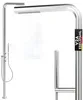 A stainless steel outdoor shower with a hand shower attachment. Produktbild-Vorschau