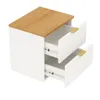 A white cabinet with two open drawers and a wooden top, shown against a white background. Náhľad obrázku produktu