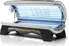 A tanning bed with its lid open, showing the internal lights. Produktbild-Vorschau