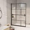 vidaXL Duschkabine ESG 100x140 cm Schwarz Produktbild-Vorschau 2