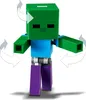 A LEGO Minecraft zombie figure with articulated limbs. Podgląd zdjęcia produktu