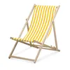 Chaise longue - rayée étroite - jaune - pliable - en bois Voir les images du produit 1