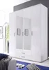 Šatní skříň Karl 4-dveřová se zrcadlem 159 cm Bílá Náhled obrázku produktu 1