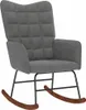 A gray rocking chair with a tufted back and wooden rockers, shown against a white background. Náhľad obrázku produktu