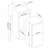 This is a technical drawing showing the dimensions and installation requirements for an under-counter refrigerator. Produktbild-Vorschau