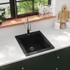 vidaXL Granitový drez Single Bowl Black Náhľad obrázku produktu 1